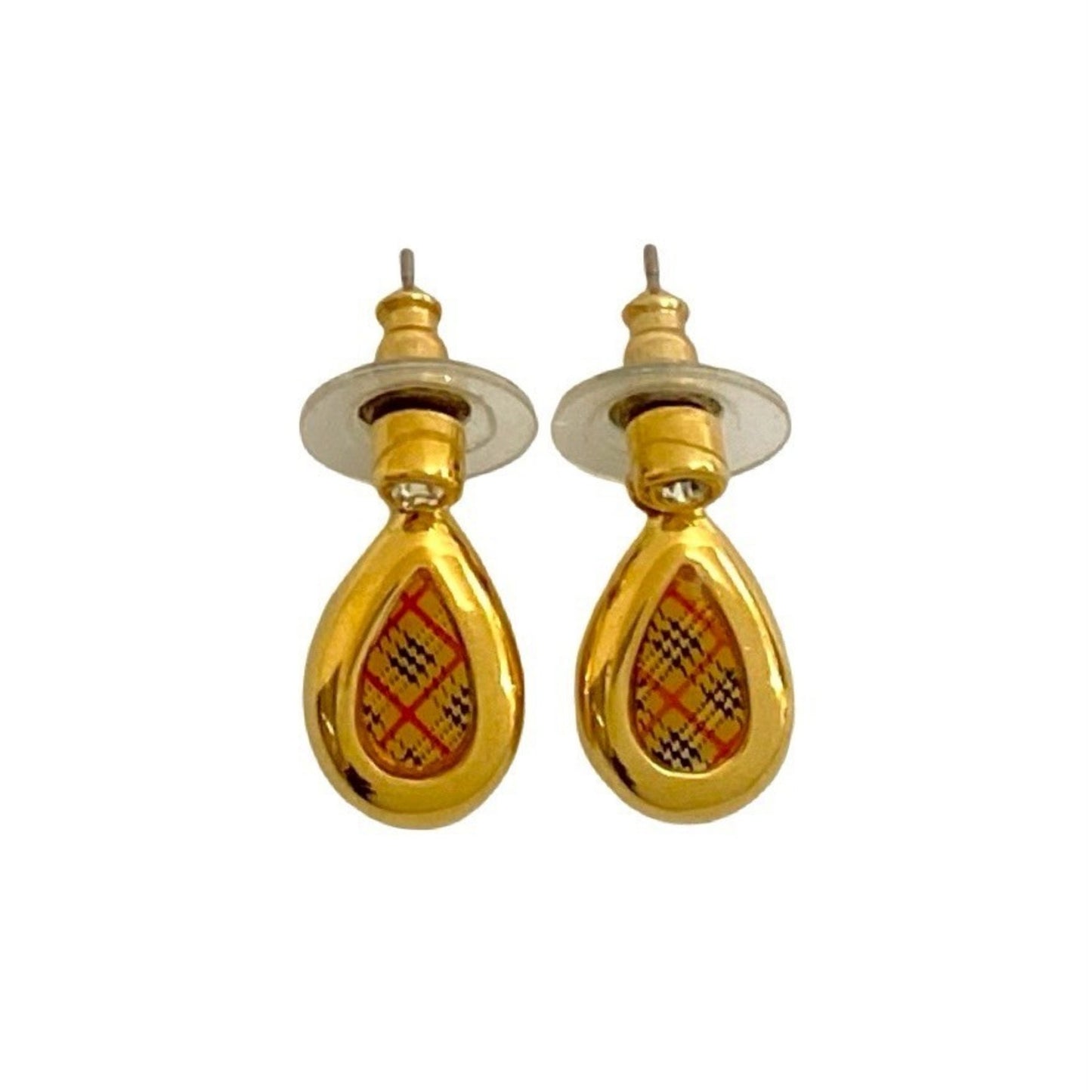 Burberry's Nova Check earrings, women's, yellow, 52655