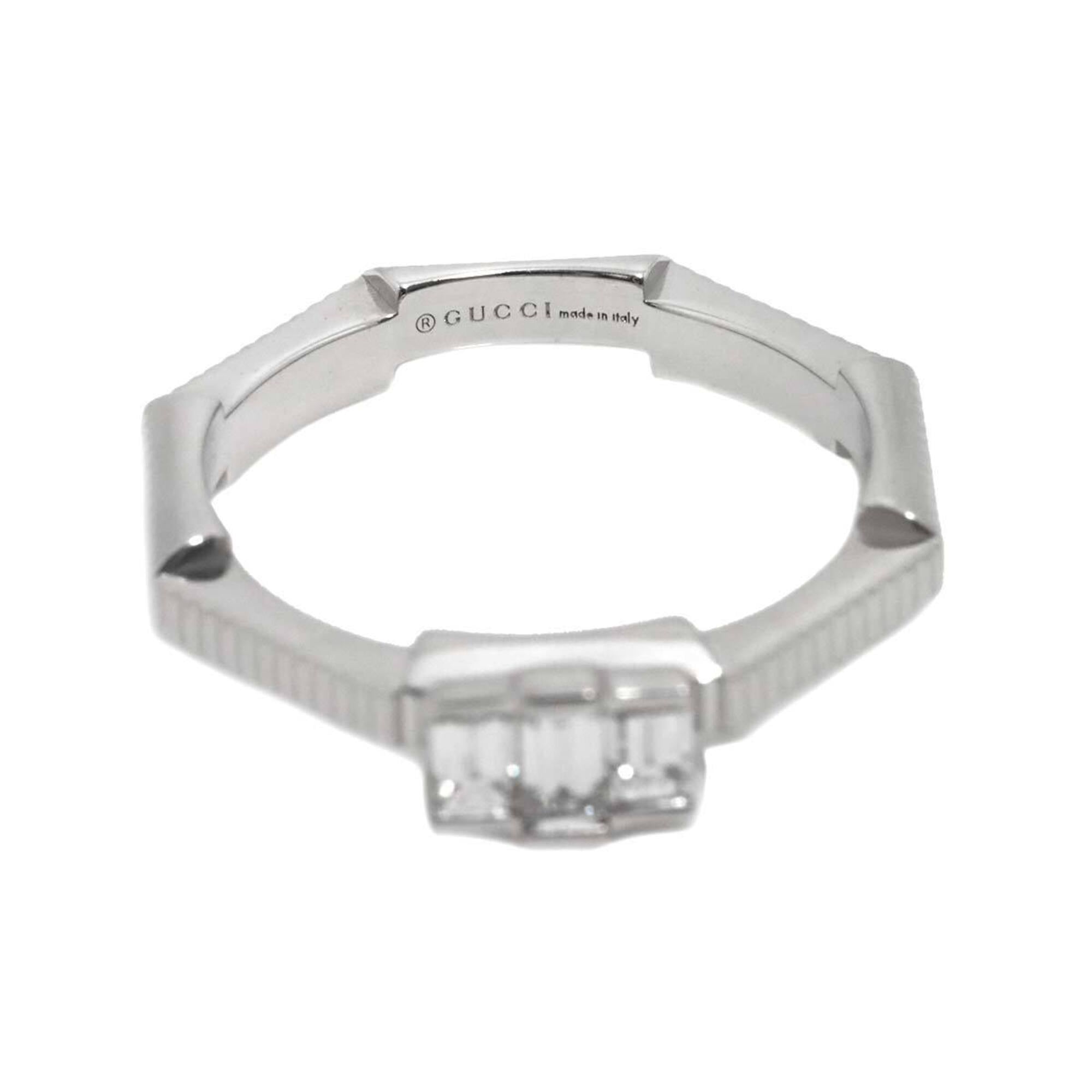 Gucci Link to Love Ring with Diamonds, 18K White Gold (750) — Like New