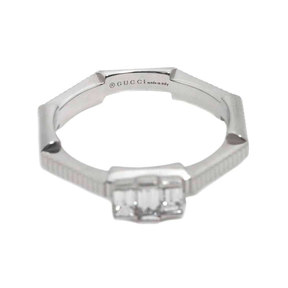 Gucci Link to Love Ring with Diamonds, 18K White Gold (750) — Like New