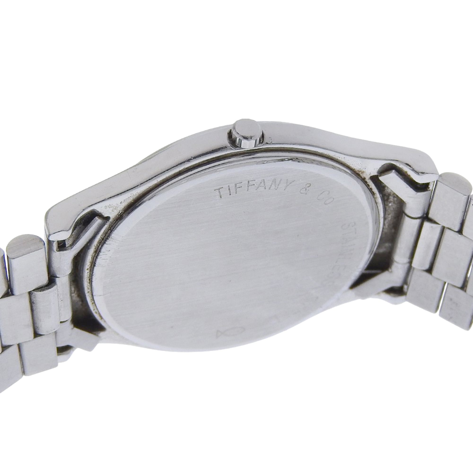 Tiffany & Co. Classic Watch, Stainless Steel, Quartz, Analog, White Dial, Unisex — Good