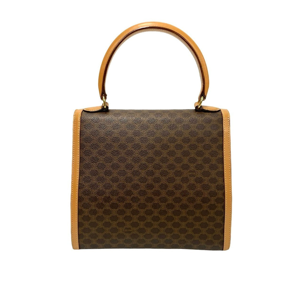 CELINE Macadam Blason Triomphe Print Logo Ring Hardware Leather 2-Way Handbag/Shoulder Bag Brown 35397 — Like New