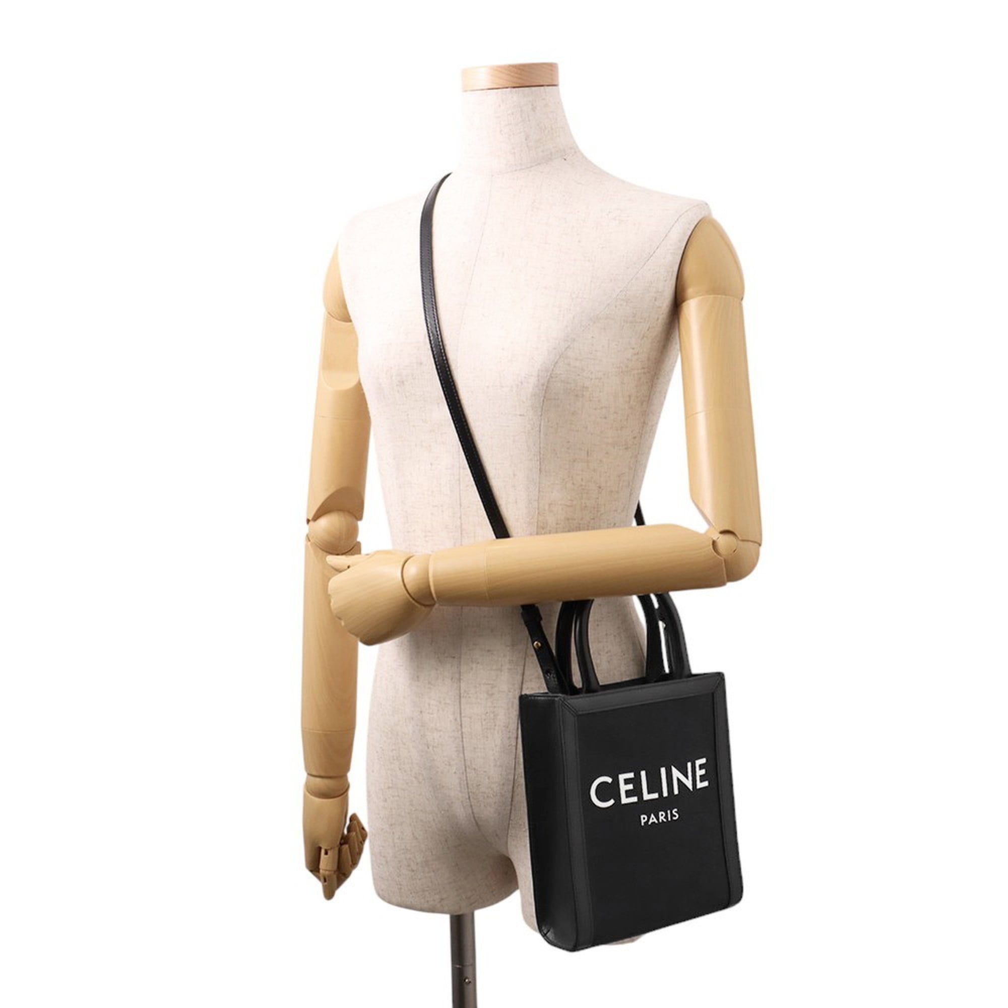 Celine Vertical Cabas Mini Handbag 193302 CELINE 2-way Black