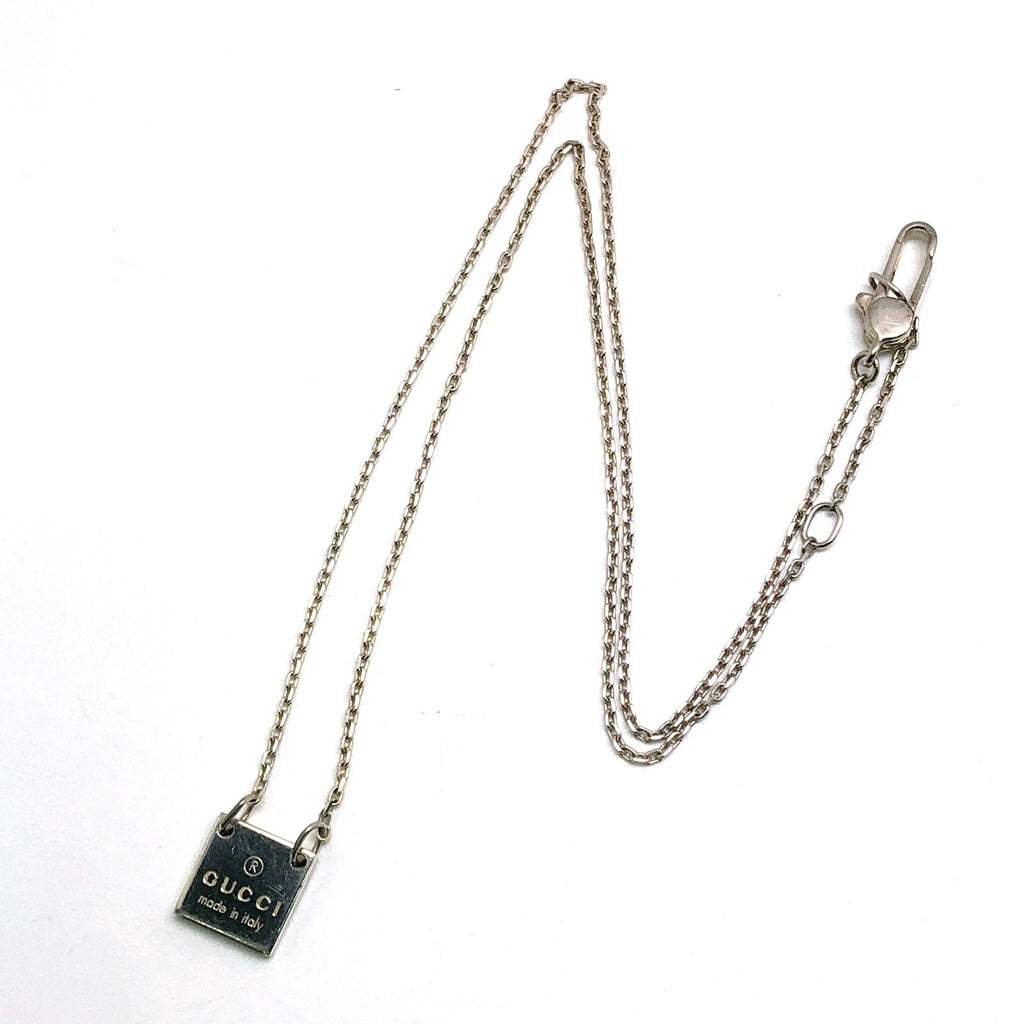 GUCCI Square Plate Pendant Necklace in 925 Sterling Silver, Men's & Women's, Mikunigaoka Store, ITGNVX9YZ9MS RM0236T