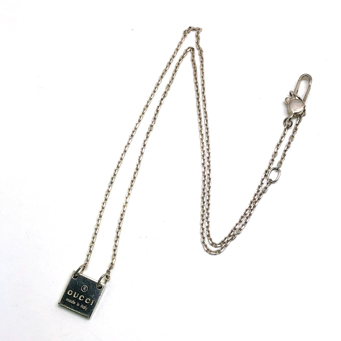 GUCCI Square Plate Pendant Necklace in 925 Sterling Silver, Men's & Women's, Mikunigaoka Store, ITGNVX9YZ9MS RM0236T