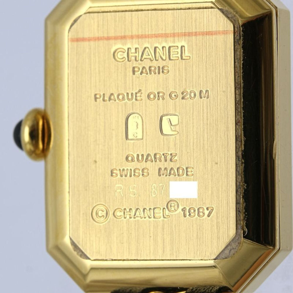 CHANEL Premiere Women's Watch, Size M, H0001 483011002, Gold Plated (GP) x Leather Strap, 130521 — Good