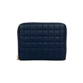CELINE C Charm Compact Wallet, Quilted Leather, Genuine Round Zip, Bifold Navy, 37267