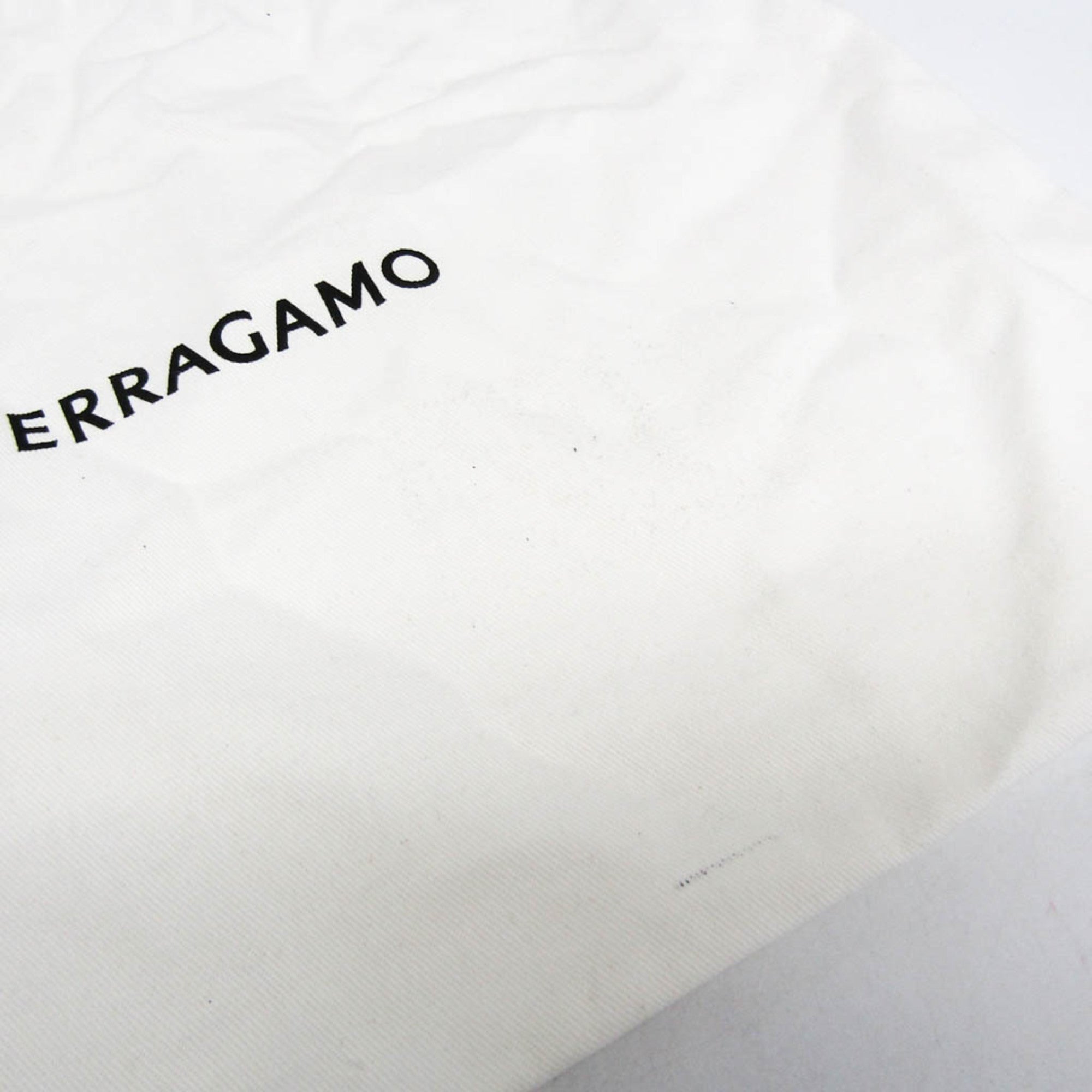 Salvatore Ferragamo Logo EE-24 1638 Men,Women Leather,Cotton Pouch Beige,Black — Like New