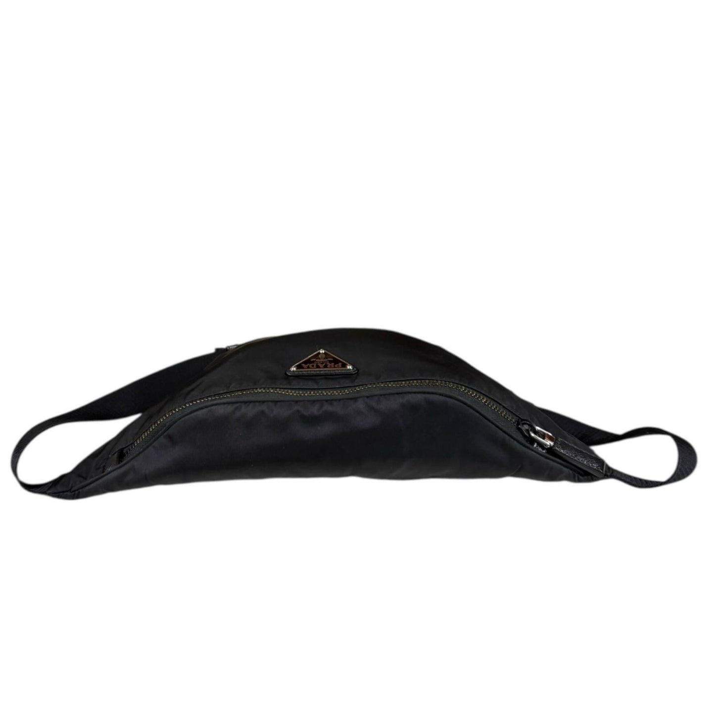 Pre-owned Prada Saffiano Leather Belt Bag/Body Bag, Re-Nylon 2VL033, Black, Men's