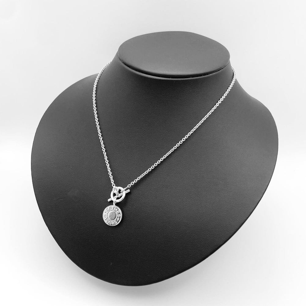 HERMES Amulette Sellier Clou de Selle Necklace Pendant Toggle SV925 Men's Women's — Like New