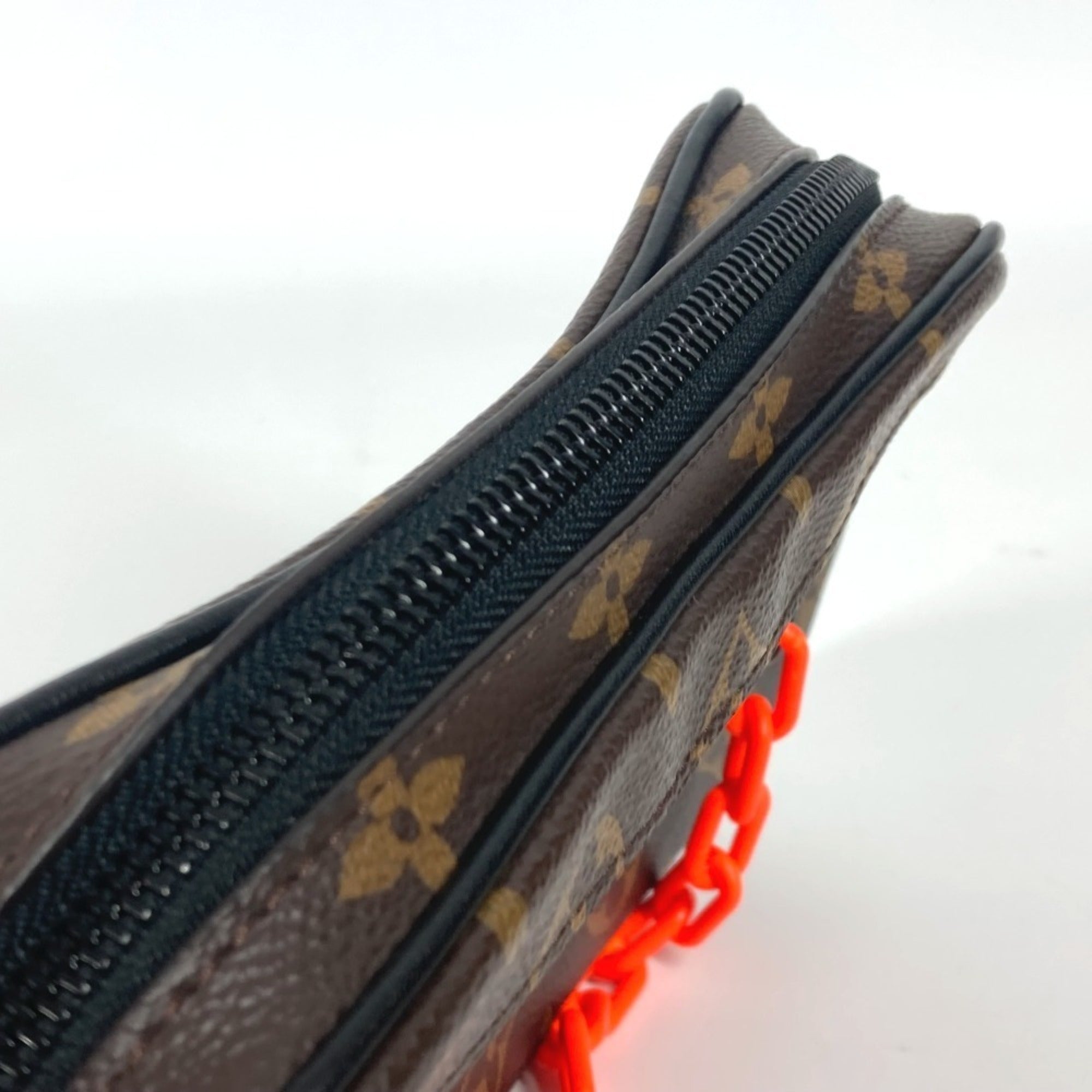 LOUIS VUITTON M44458 Monogram Solar Pochette Volga Clutch Bag Pouch Chain Strap Second Canvas Men's Women's Brown — Like New