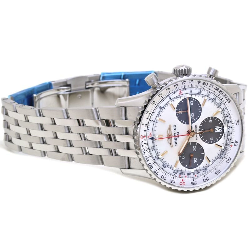 BREITLING Navitimer B01 Chronograph 41 AB0139211A1A1 AB0139 White Shell Men's Watch, Japan Limited Edition, Stainless Steel 40104 — Very Good
