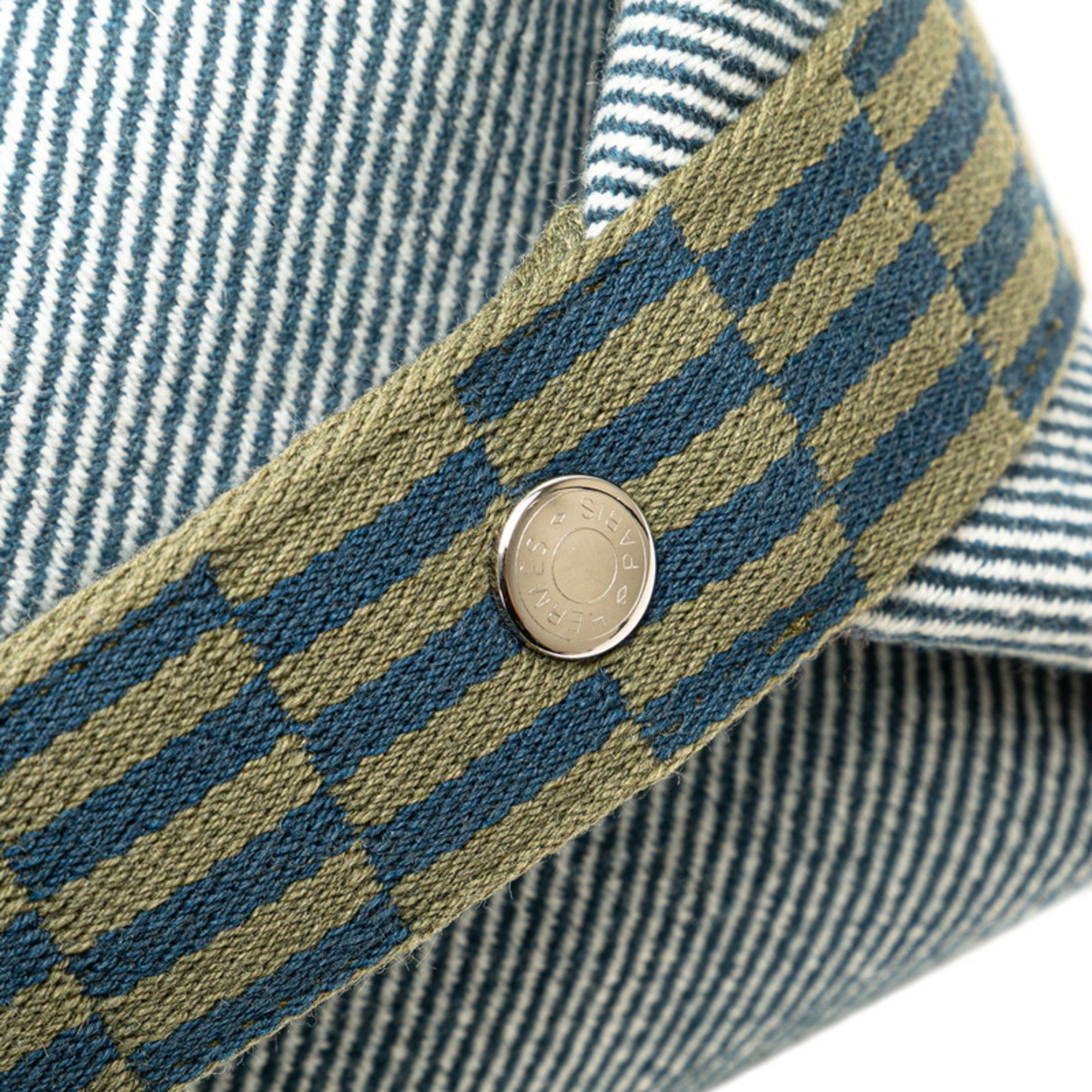 Hermès Bride A Black PM Handbag Pouch Navy Khaki Toile Officier Women's HERMES