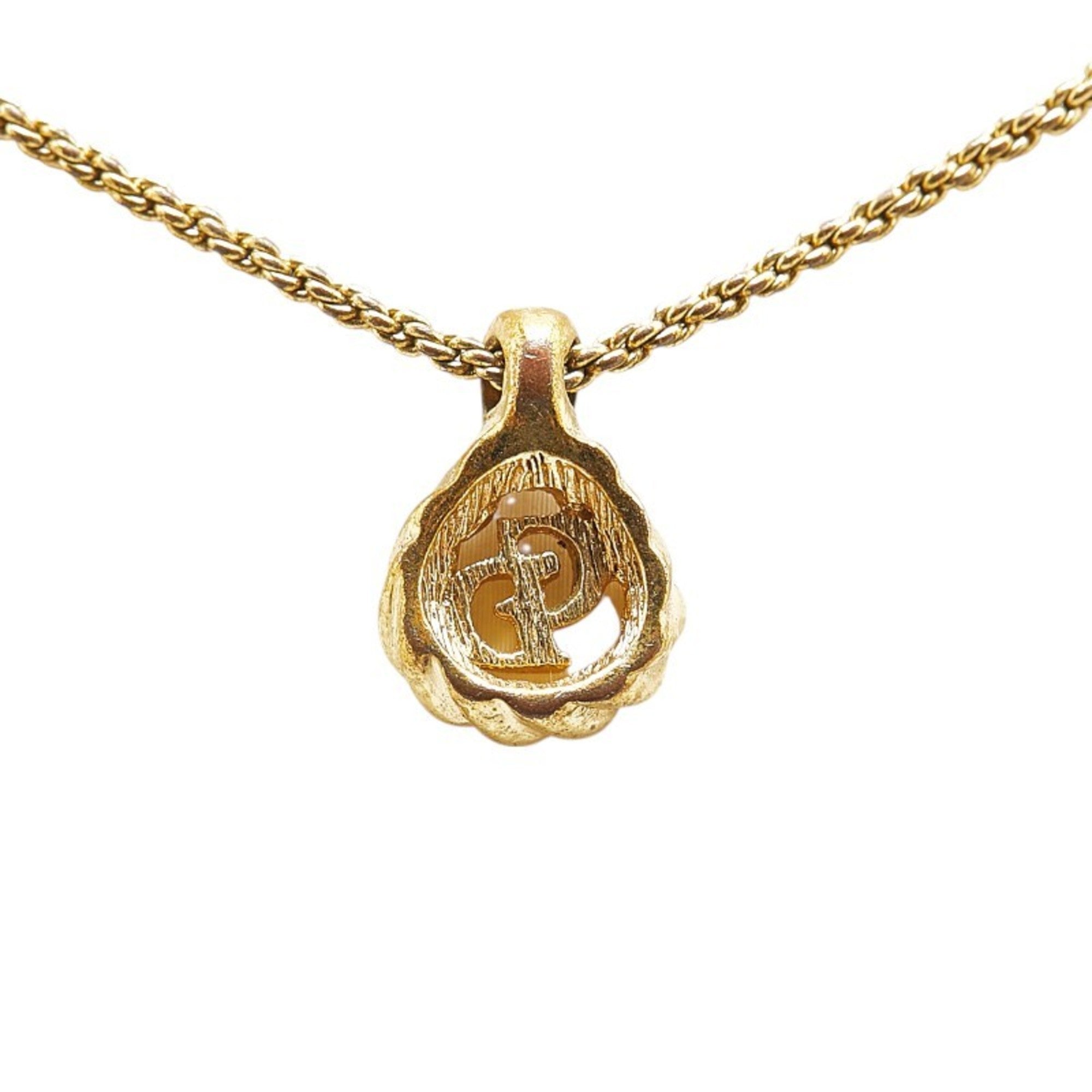 Christian Dior Dior CD logo necklace, gold plated, for women.