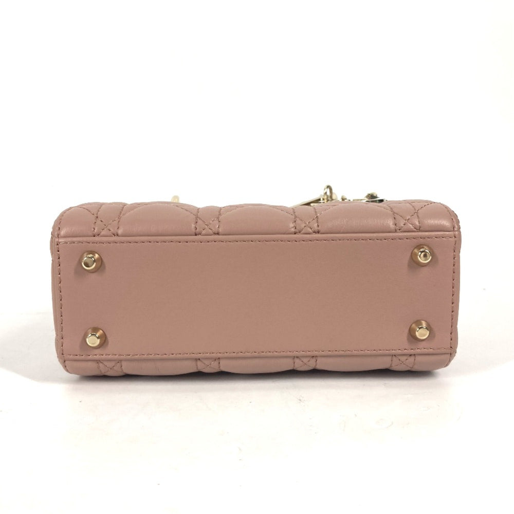 CHRISTIAN DIOR M0505ONGE_M50P Lady CHRISTIAN DIOR Cannage Chain Shoulder Bag Crossbody Bag Hand Bag Pink BeigeBased — Like New