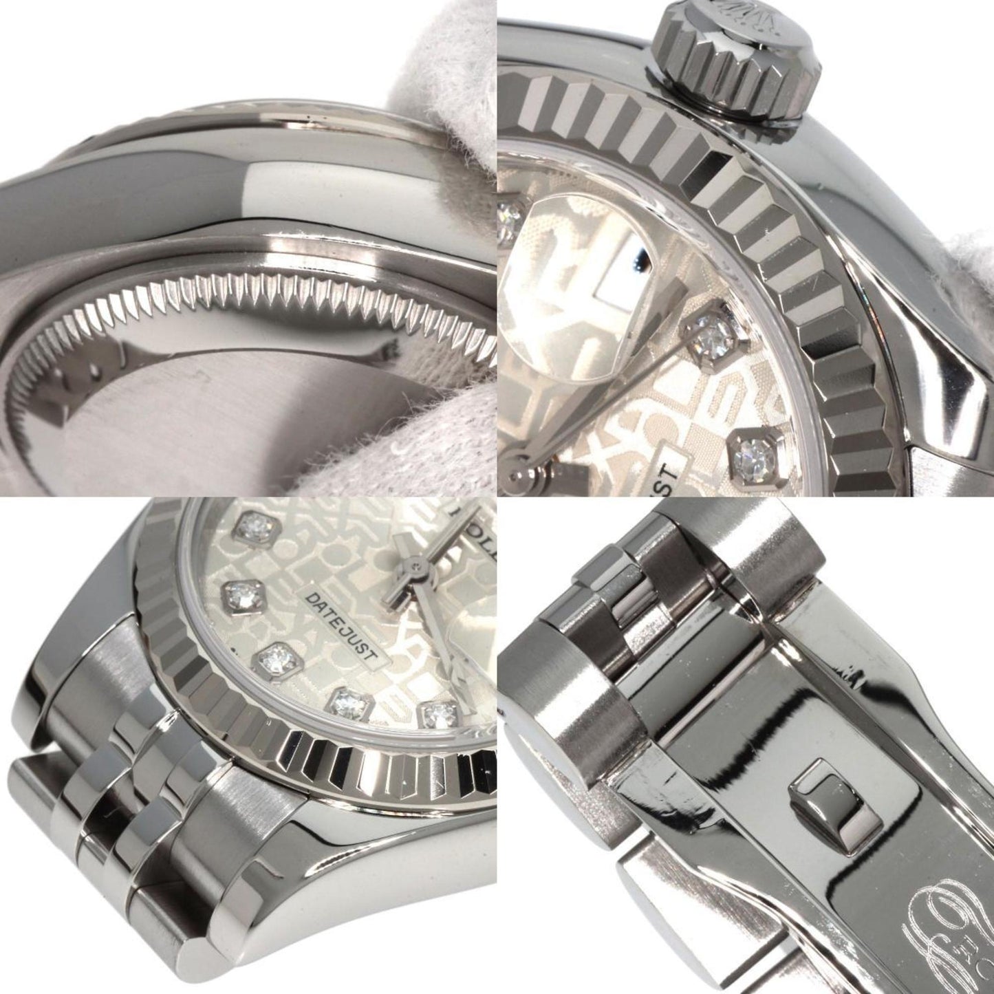 Rolex 179174G Datejust 10P Diamond Watch Stainless Steel SS K18WG Ladies ROLEX