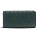 Bottega Veneta Intrecciato Round Long Wallet Khaki Green 593217