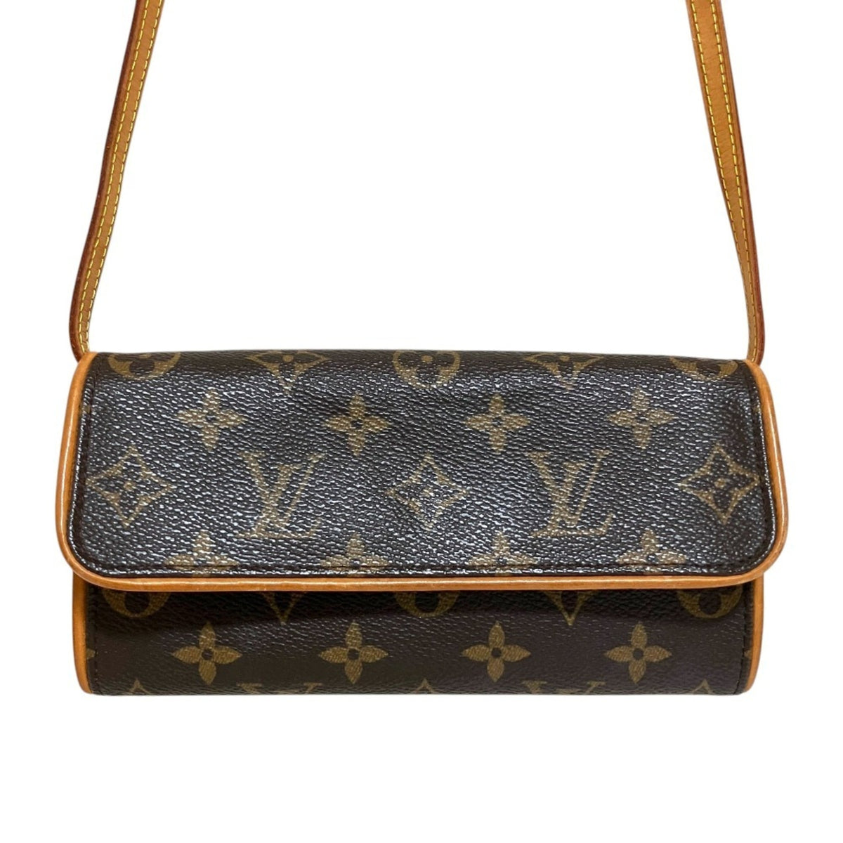 LOUIS VUITTON Louis Vuitton Pochette Twin PM Monogram Shoulder Bag M51854 Brown Women's — Like New