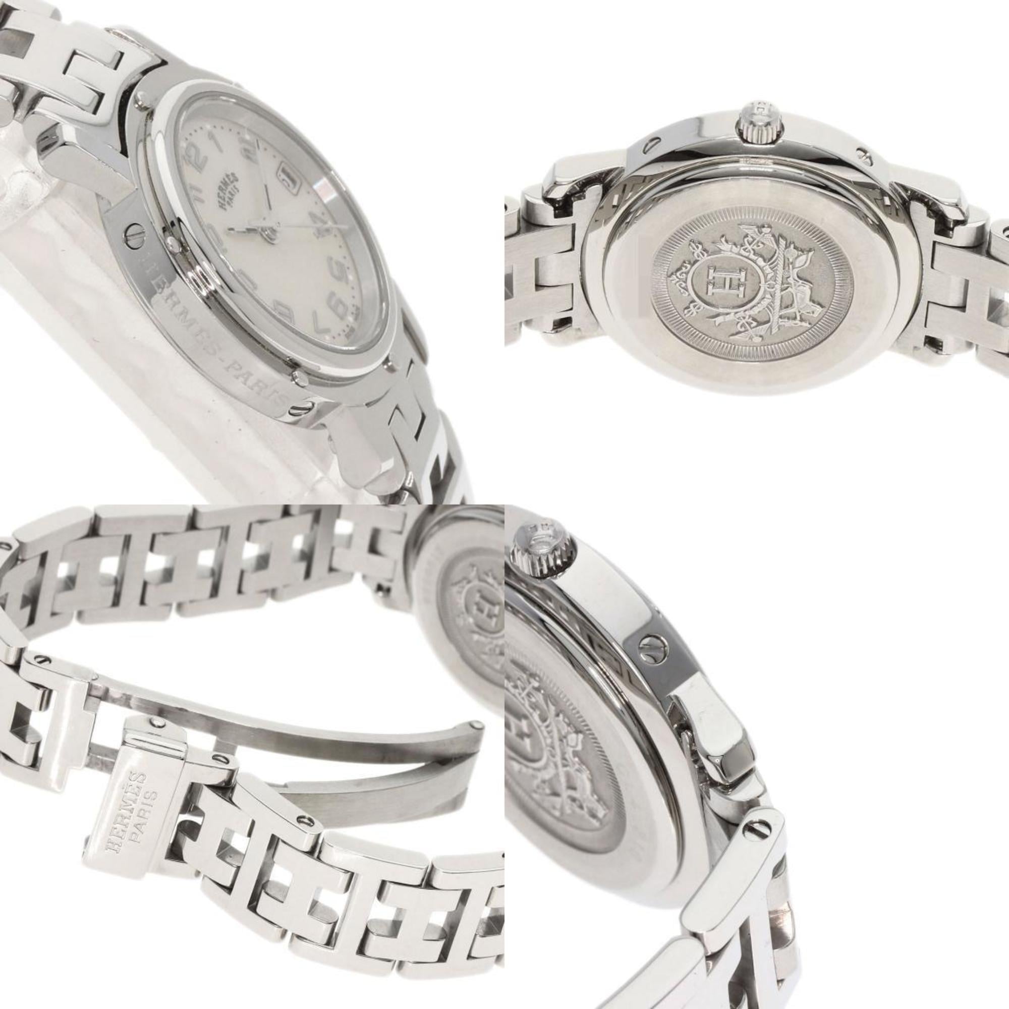 Hermes CL4.210 Clipper Nacle Watch Stainless Steel SS Ladies HERMES — Very Good