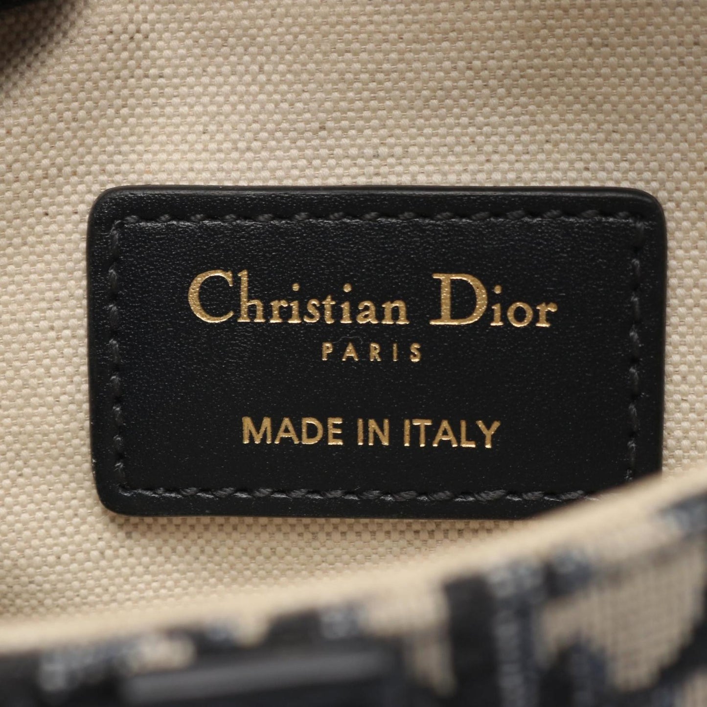 Christian Dior Dior Saddlebag Mini Oblique Jacquard Handbag Canvas Leather Women's Bag Ivory Navy Black