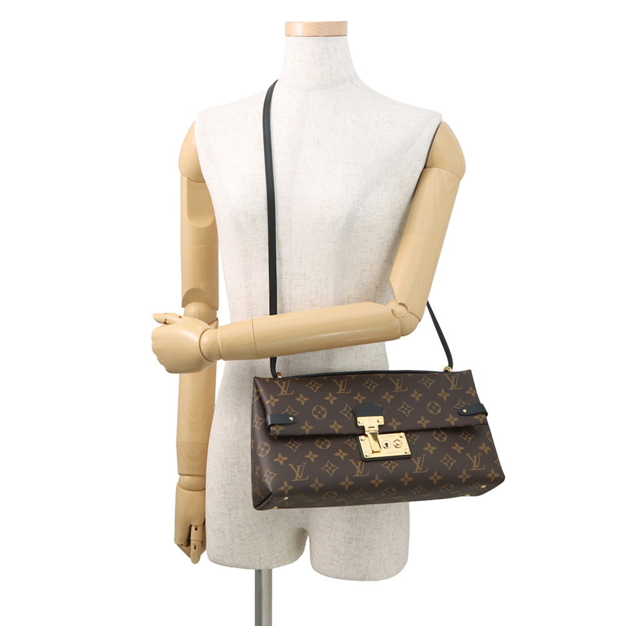 Louis Vuitton Monogram Sac Triangle Handbag M41693 LOUIS VUITTON 2-way Black