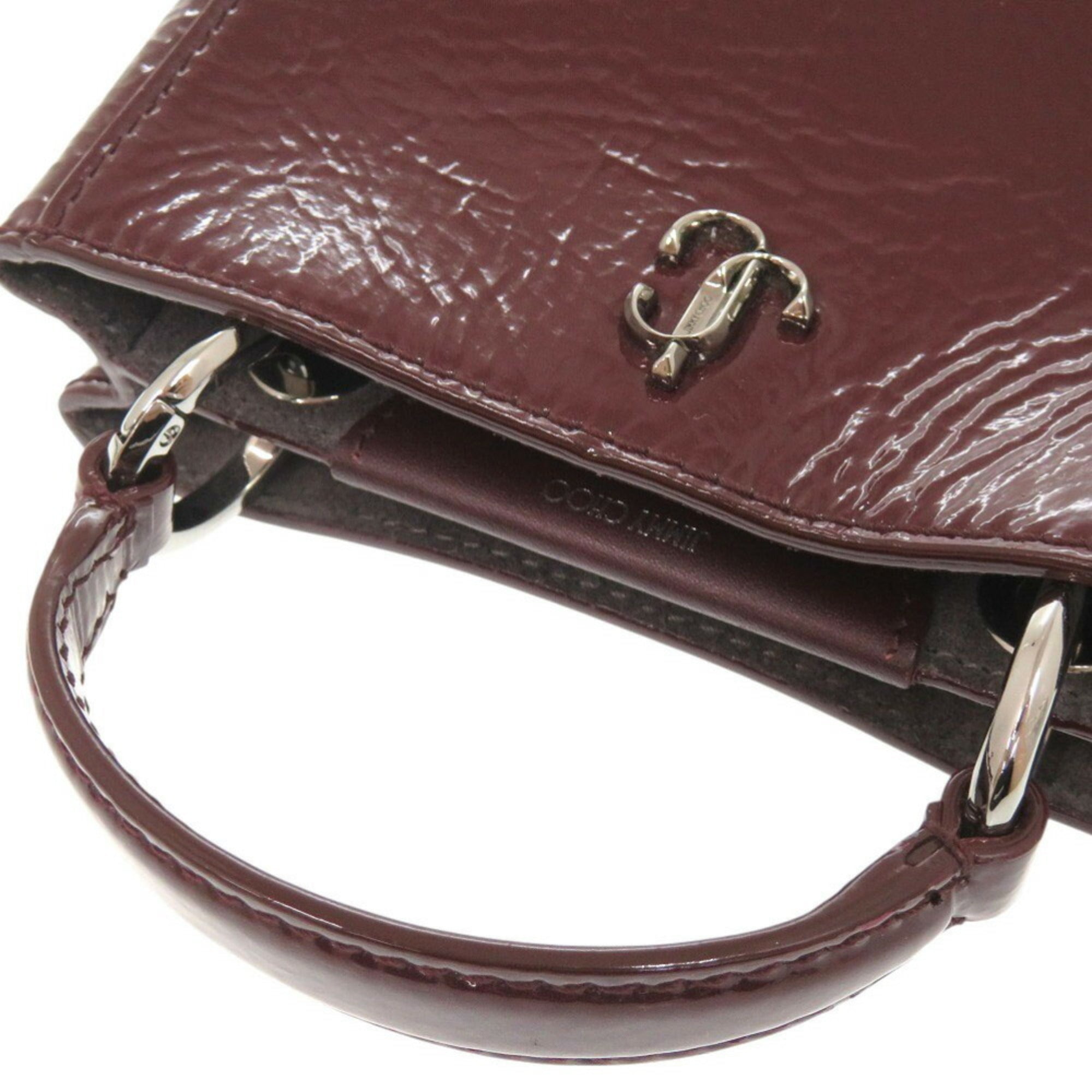 Jimmy Choo Varenne Patent Leather Bordeaux Handbag/Shoulder Bag 0026JIMMY CHOO