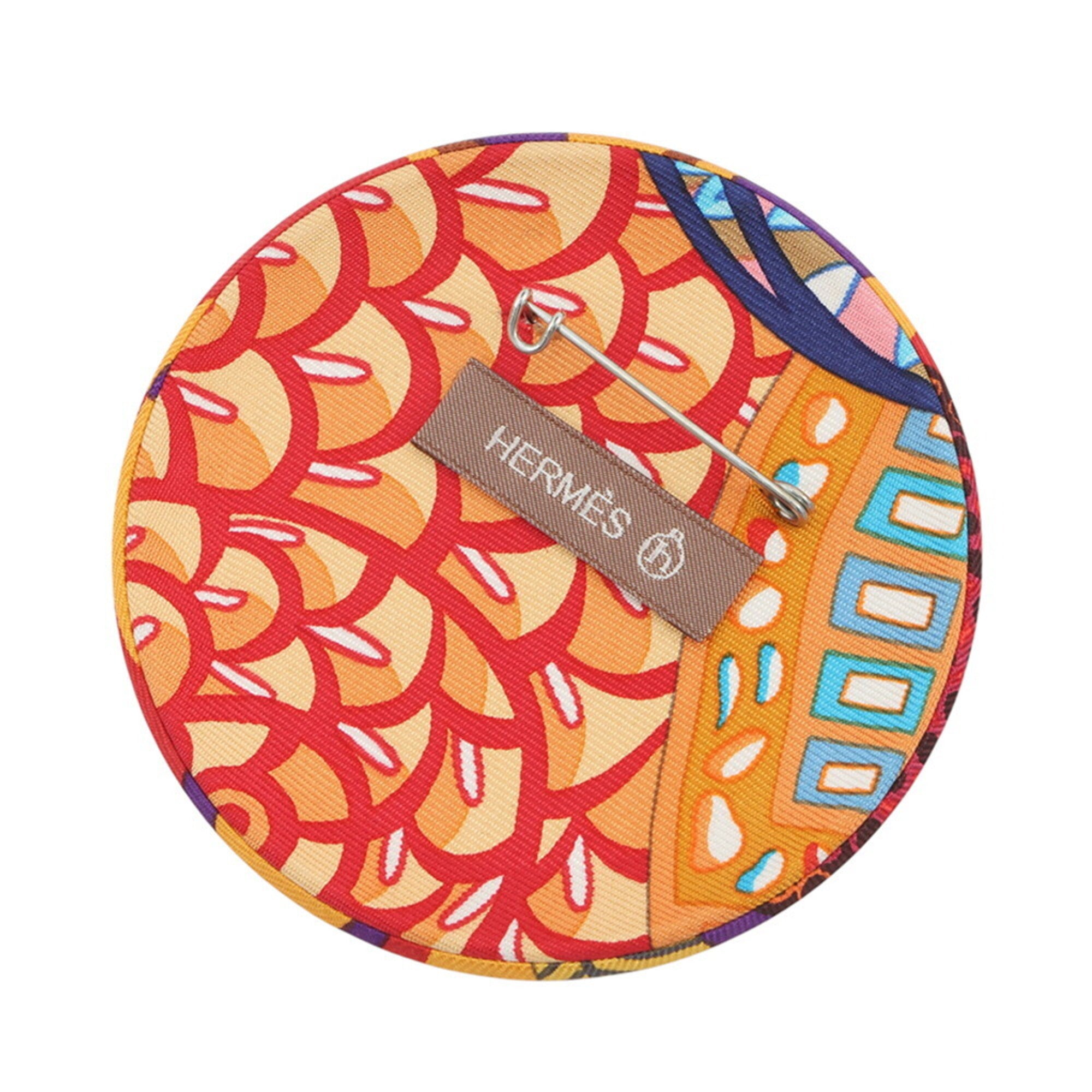 Hermes brooch Petit H silk HERMES badge — Like New