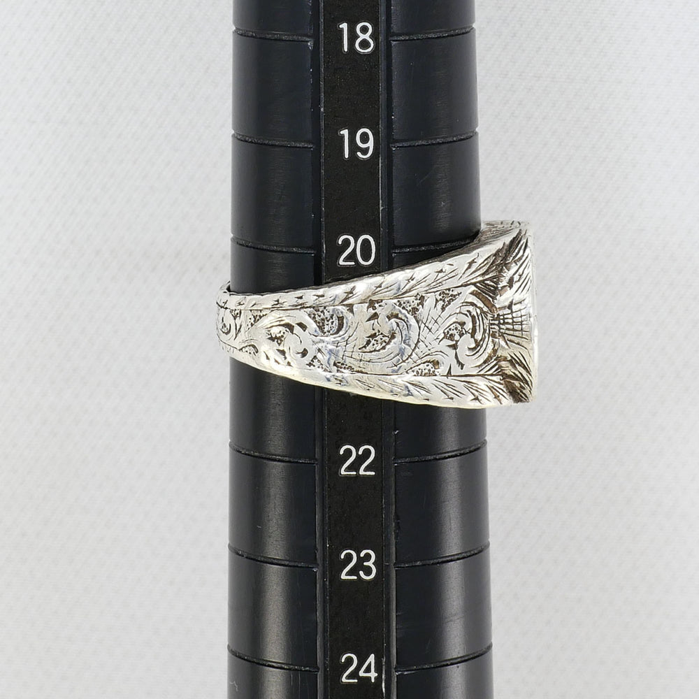Gucci silver ring with interlocking G arabesque design, total weight 14.0g, jewelry — Like New