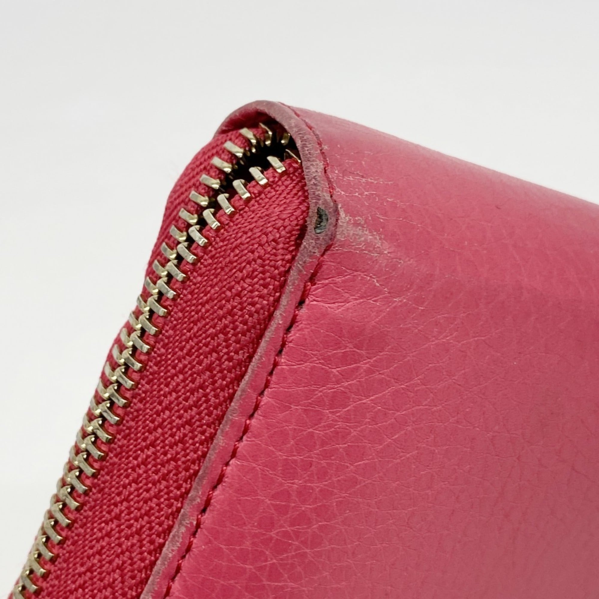 Gucci Soho Long Wallet 308280 Leather Pink Champagne Women's