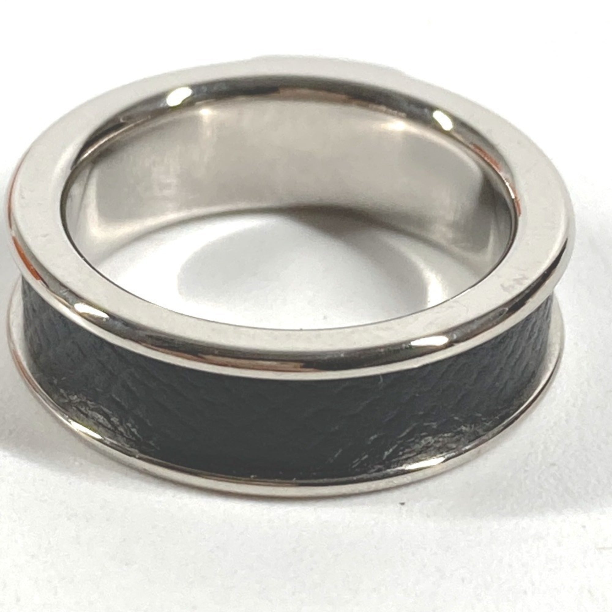 HERMES Hermes Athens Accessory Ring - Metal Leather Women's Black Size 1 — Like New