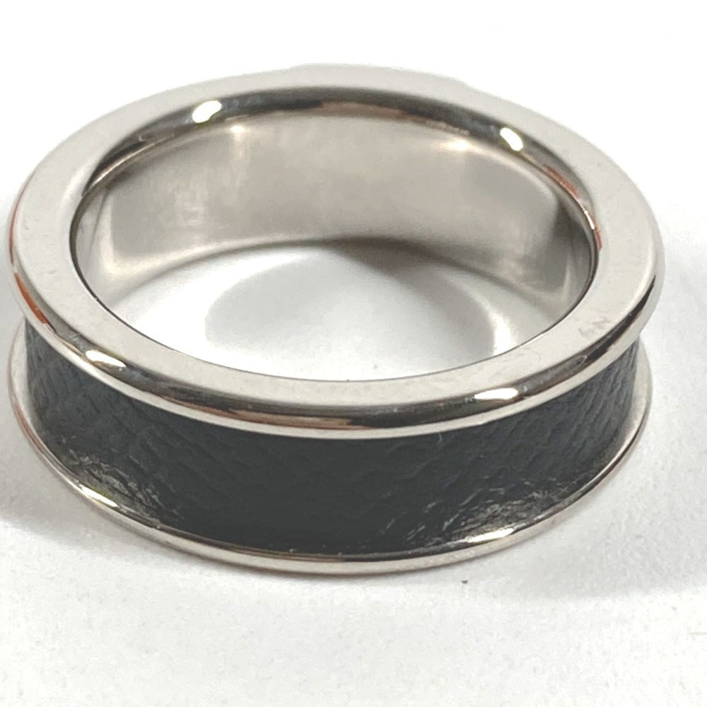 HERMES Hermes Athens Accessory Ring - Metal Leather Women's Black Size 1 — Like New