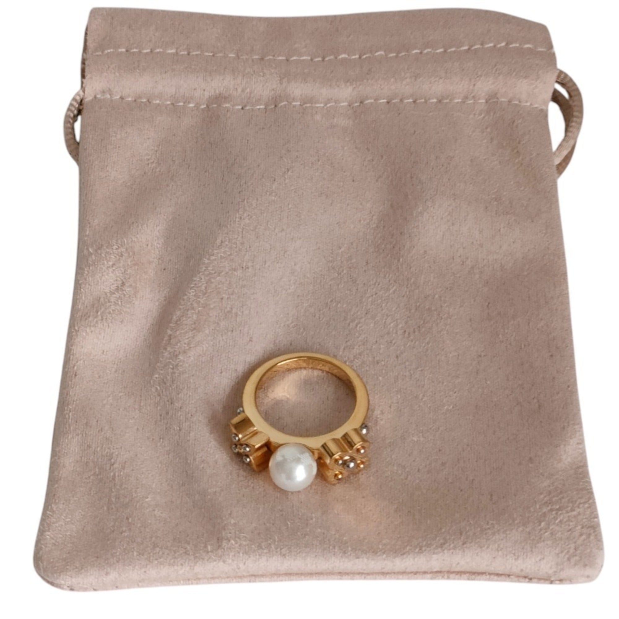 LOUIS VUITTON Charmy Pearl Ring, Gold Color, Women's M75482 M 1 — Like New