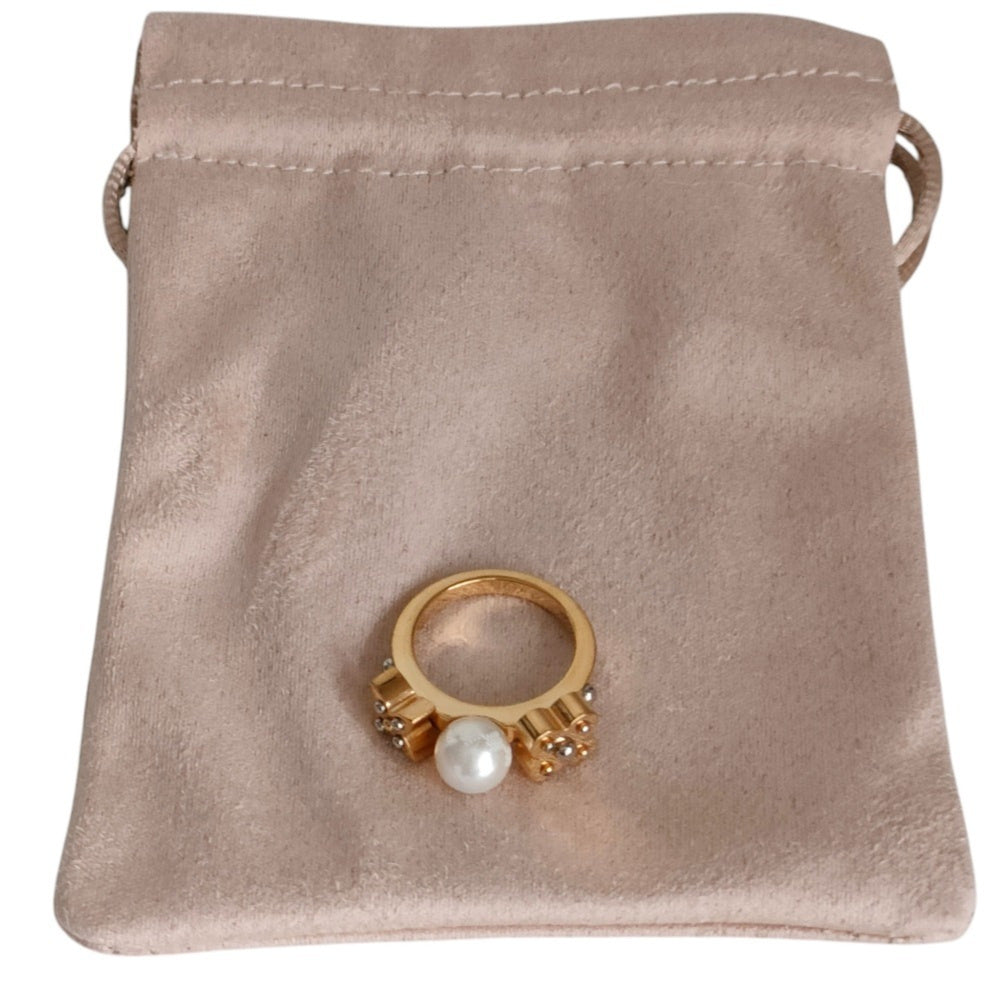 LOUIS VUITTON Charmy Pearl Ring, Gold Color, Women's M75482 M 1 — Like New
