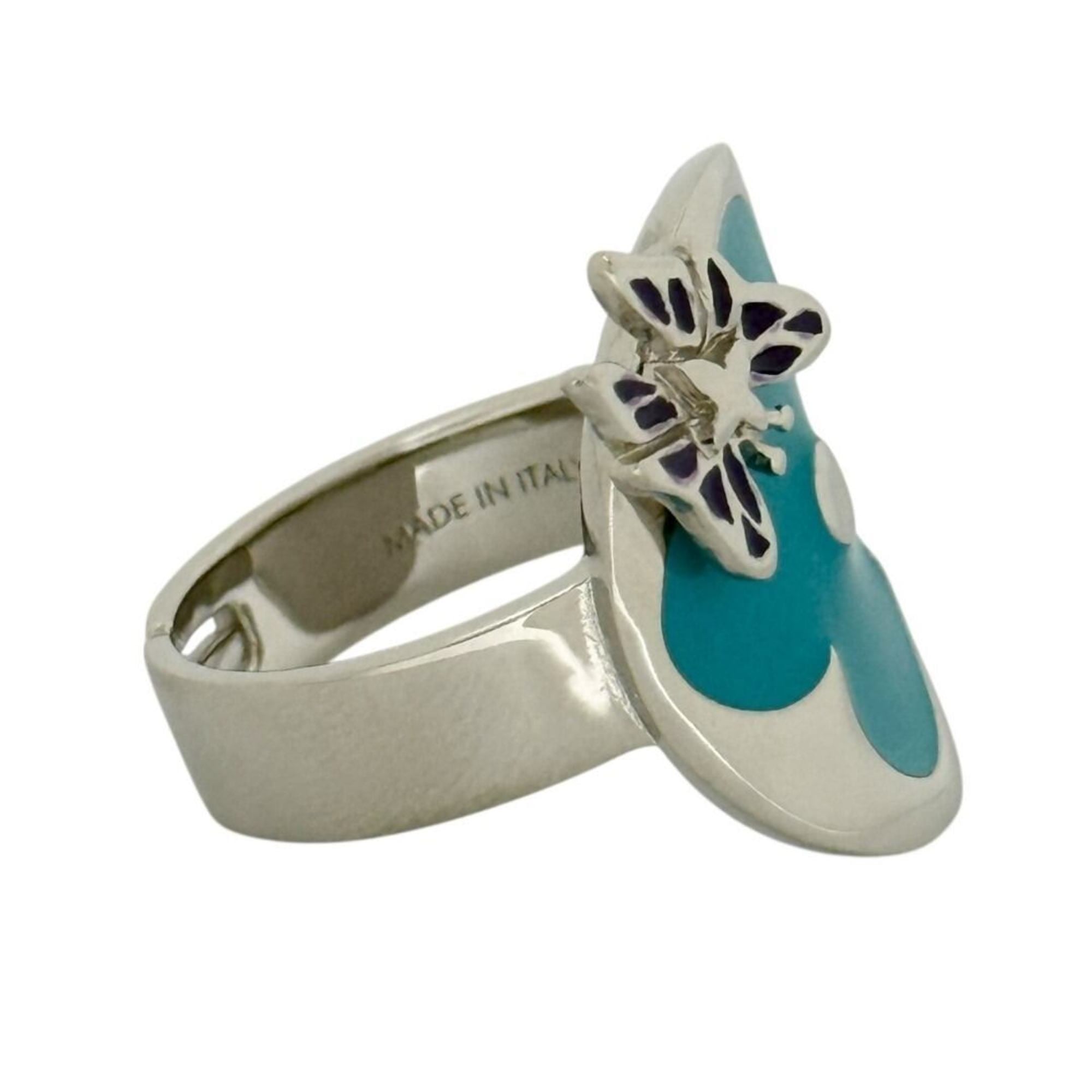 Louis Vuitton Men's Fairy Tale Ring, Size 17, Flower, Light Blue — Like New