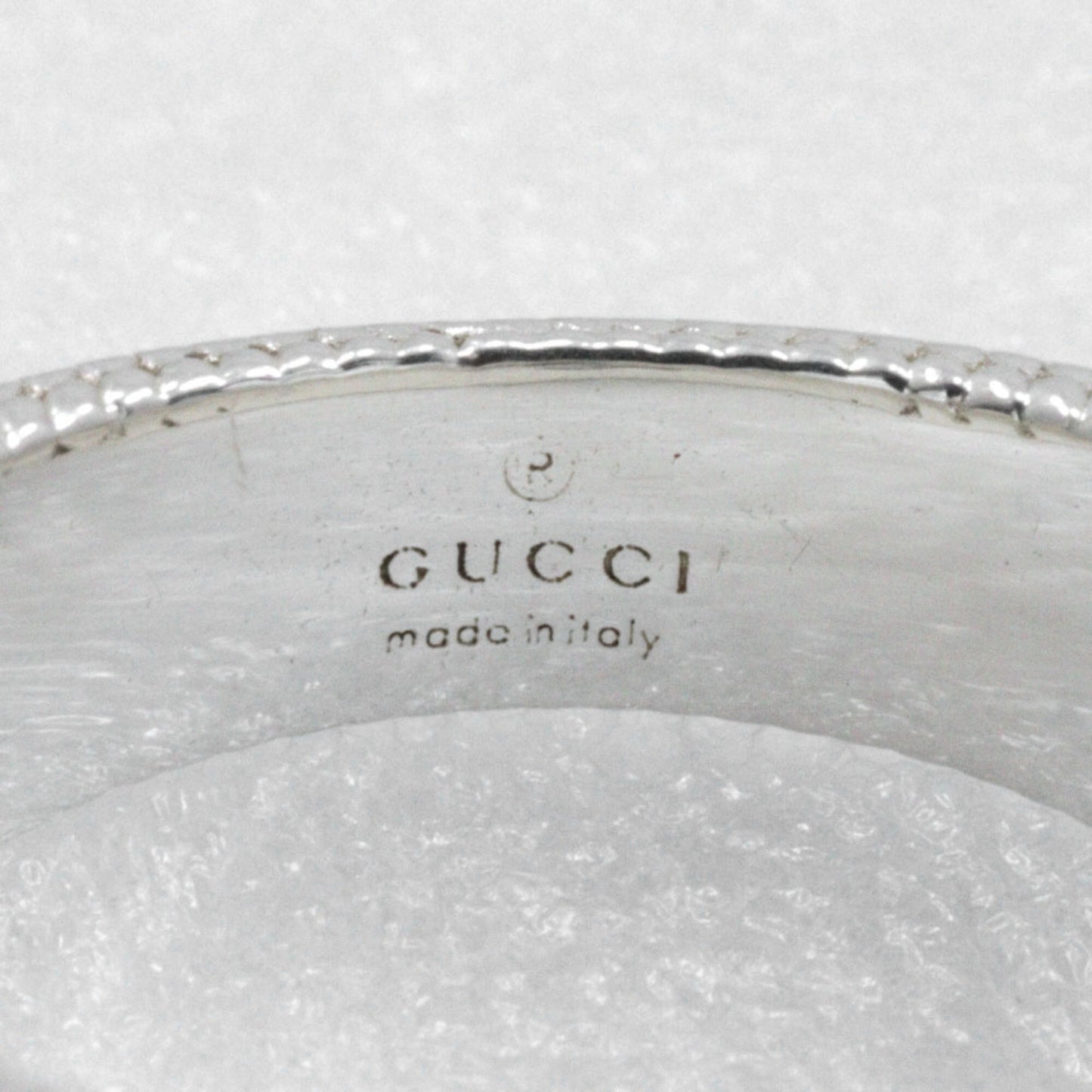 Gucci Interlocking G Ring, Size 9.5, Sterling Silver, Approx. 8.5g, Women's