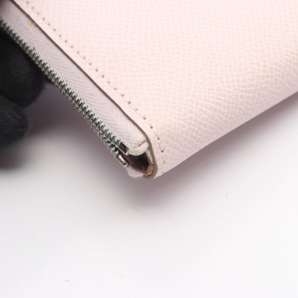 Hermes Hermès Azap Compact Silkin Round Wallet in Calfskin Leather (Cowhide) with Epsom Leather, Pink for Women