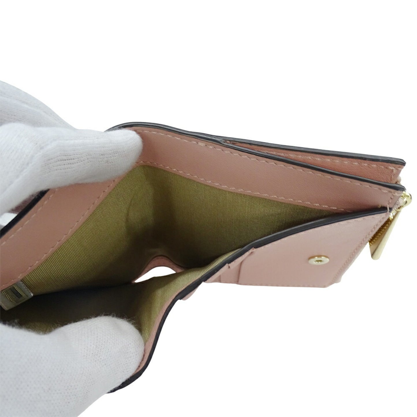 Jimmy Choo Women's Bifold Wallet in Calfskin Leather with Star Studs, Pink, Compact Design