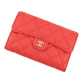 CHANEL Tri-fold Wallet Matelasse Coco Mark Medium Flap Caviar Skin A84341 WALLET