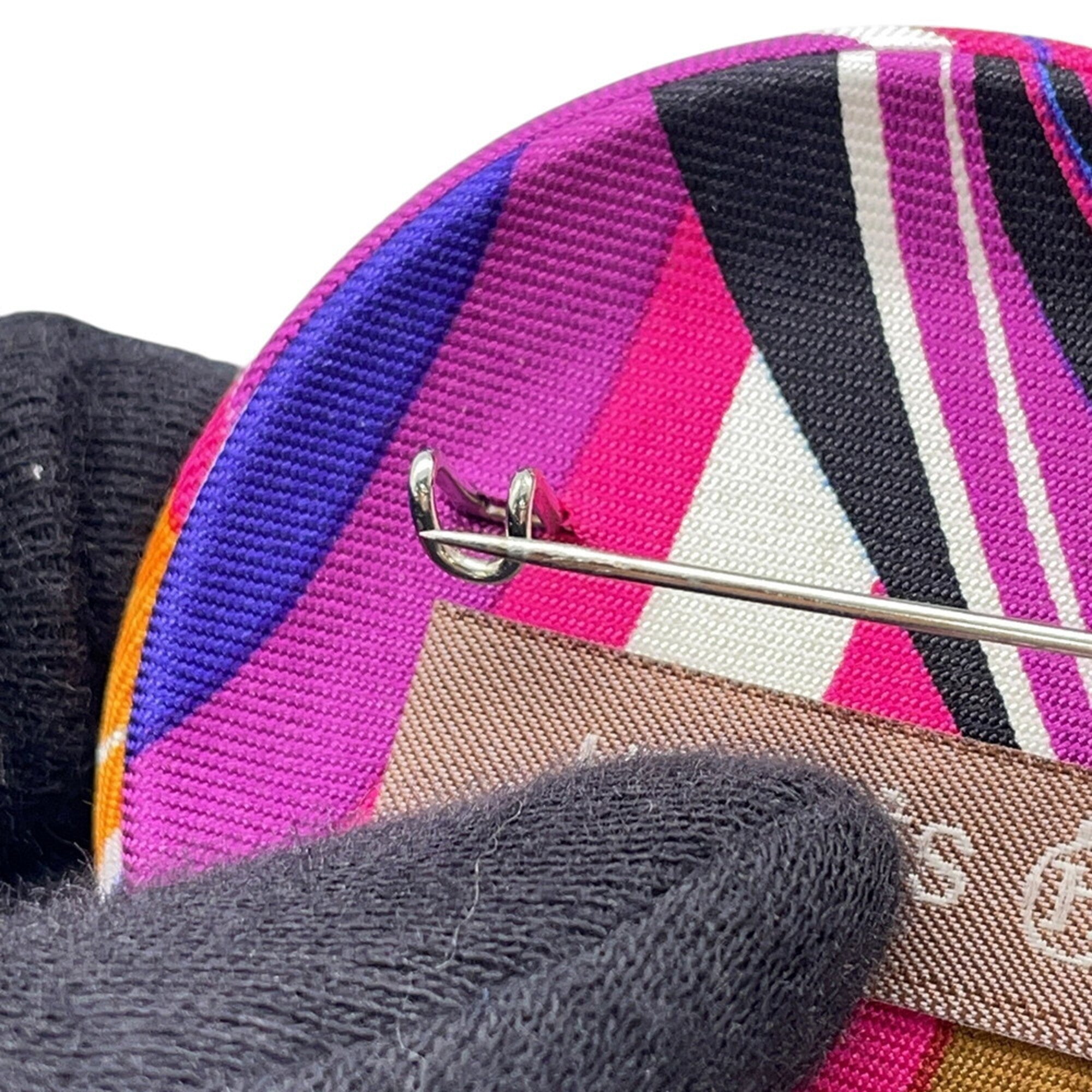 Hermes brooch Petit H silk HERMES badge — Like New