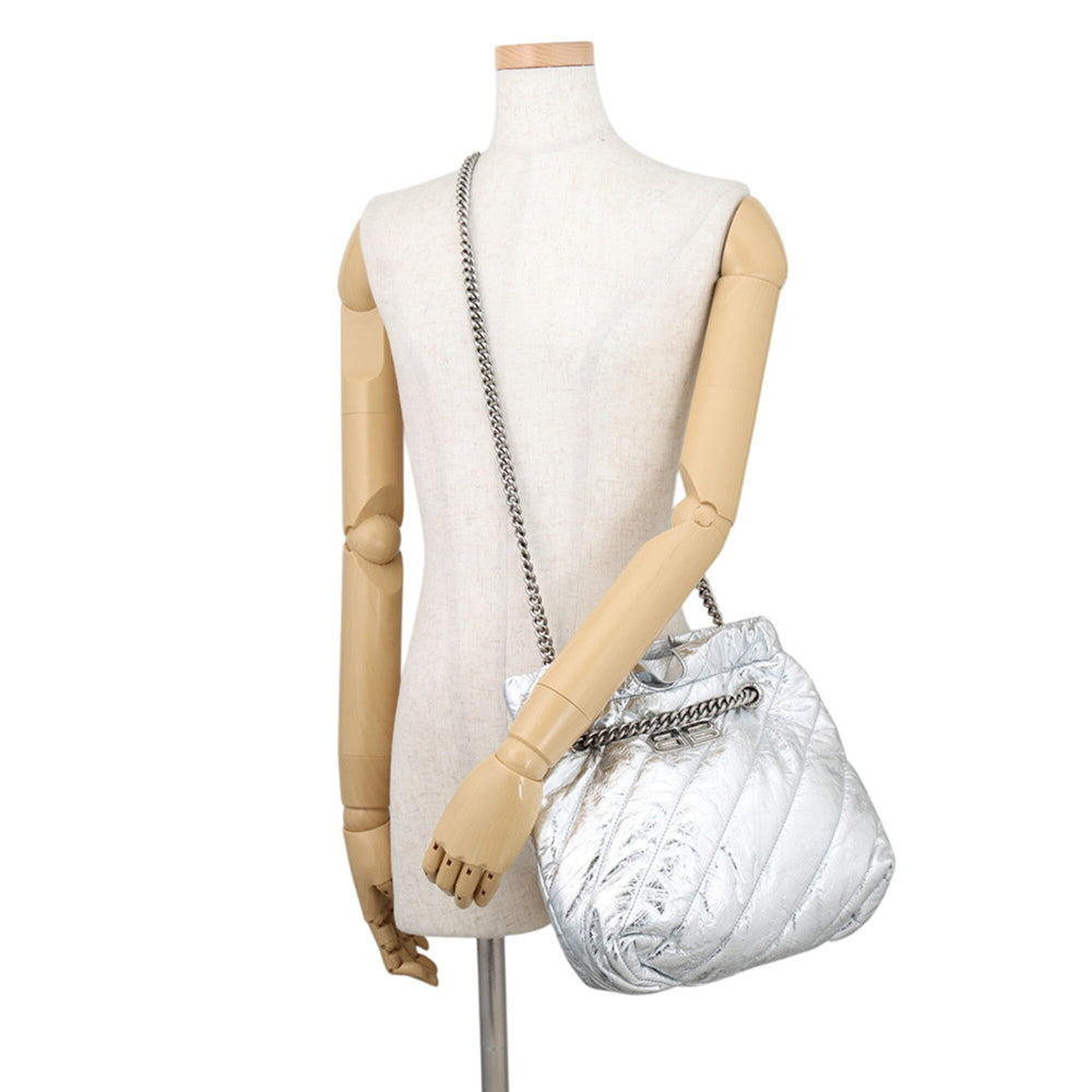 Balenciaga Shoulder Bag Crushed Chain Tote Small Leather 742942 BALENCIAGA 2-way Handbag — Like New