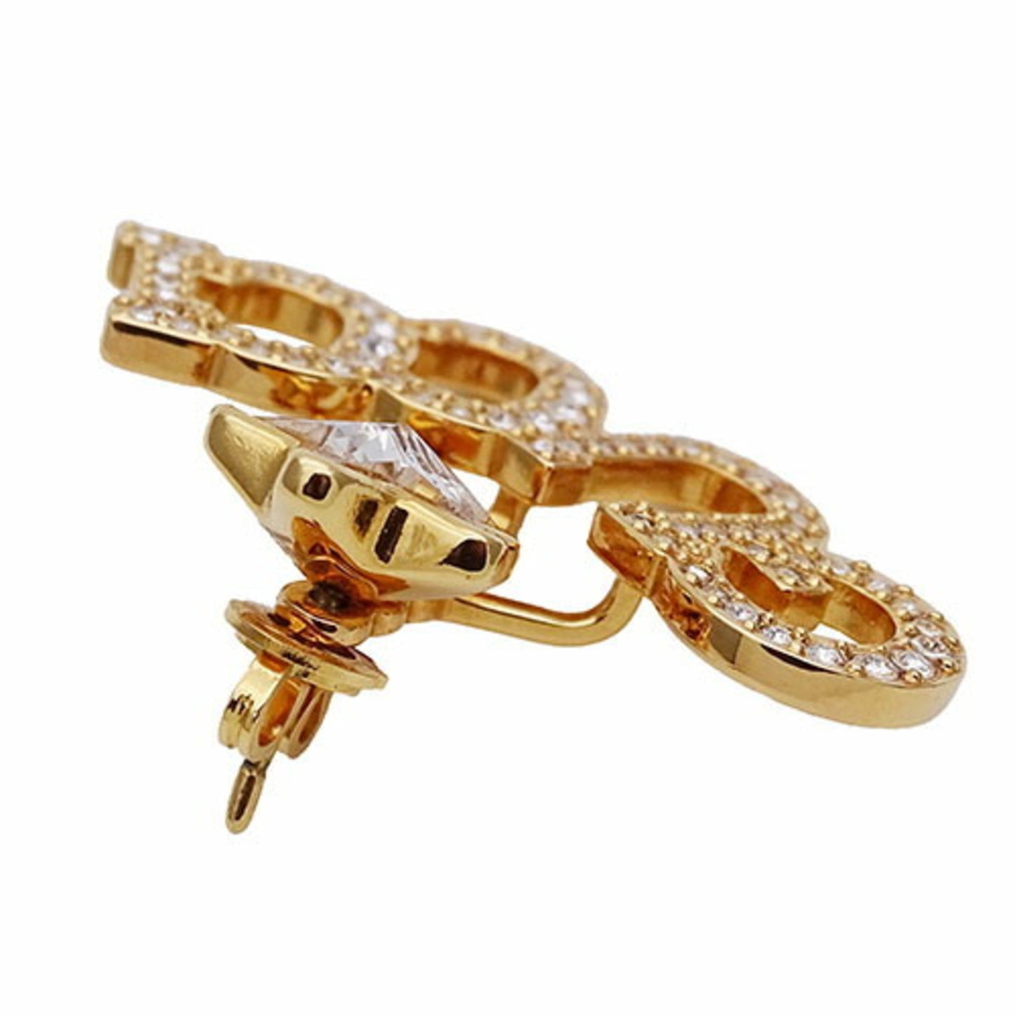 Gucci Earrings for Women, Rhinestone, Crystal, Gold, Star, Script, Single Earring, One Ear