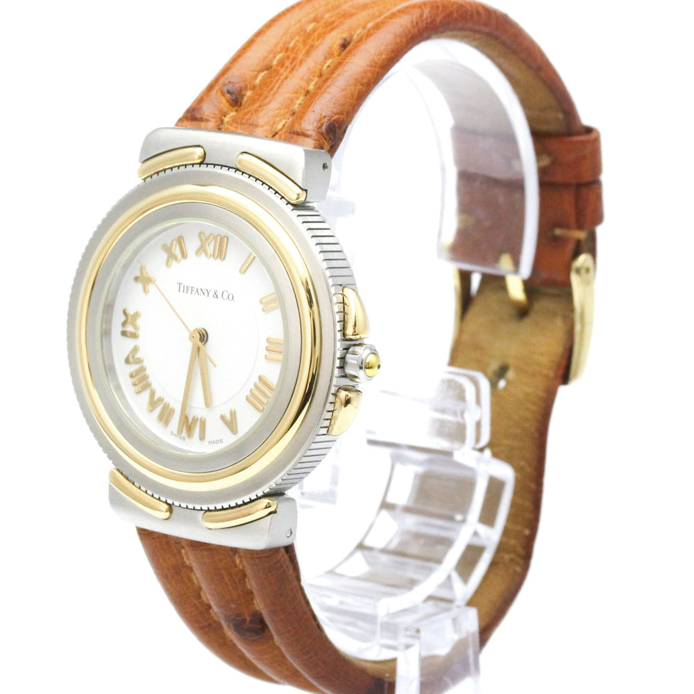 TIFANNY Intaglio 18K Gold Steel Quartz Mens Watch M0820 Polished — Very Good