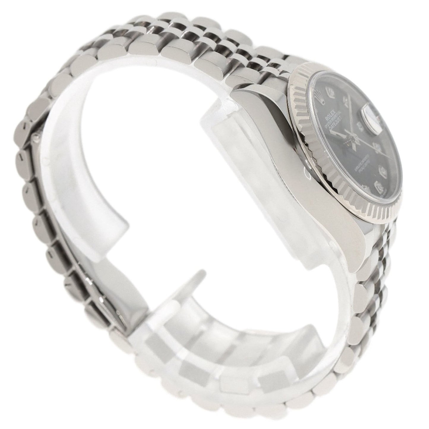 Rolex 279174G Datejust with 10 Diamonds, Dark Gray, Stainless Steel/SS/18K White Gold, Women's Watch