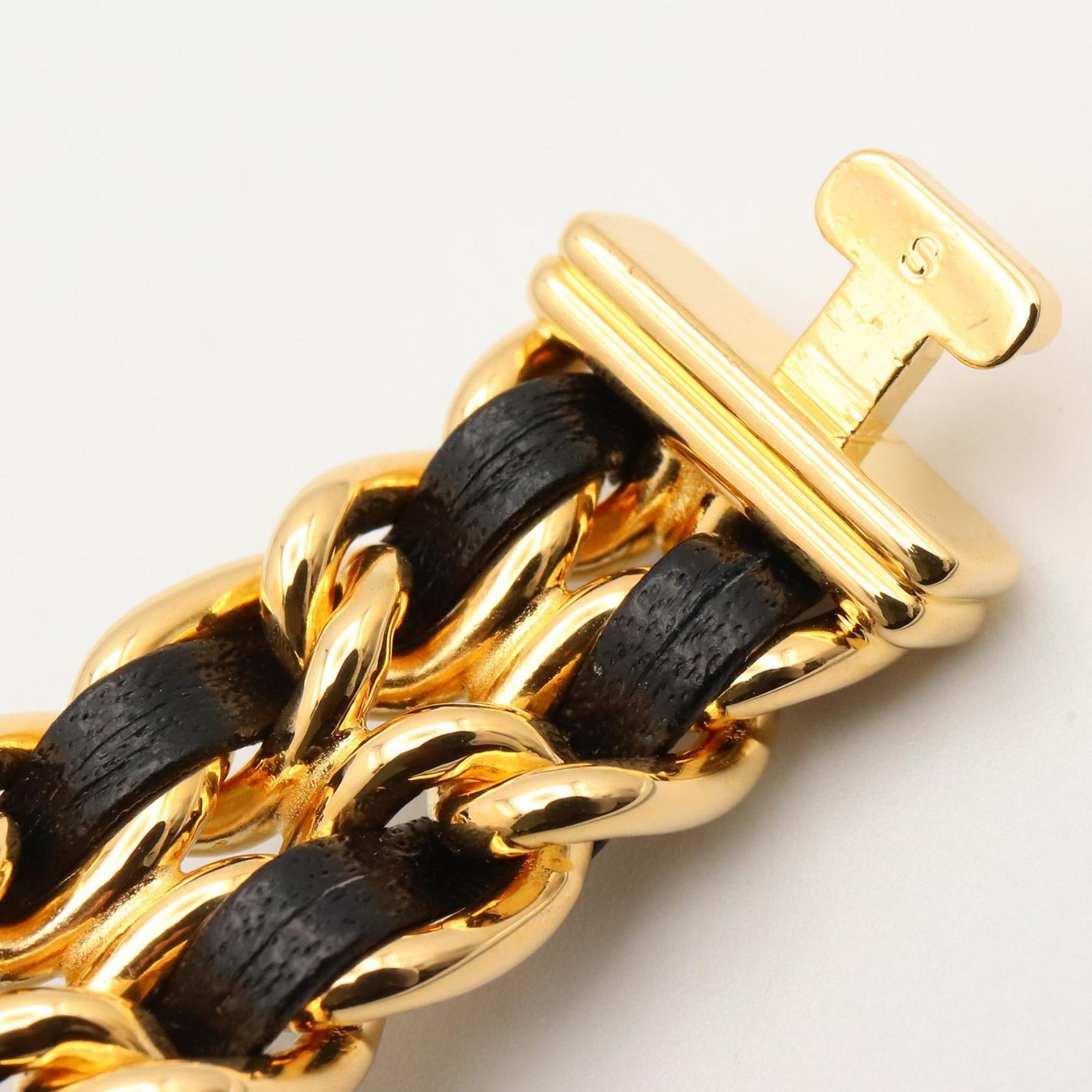 CHANEL Premiere S Watch, Gold-Plated, with Leather Strap, Black, Women's, H0001 — Very Good