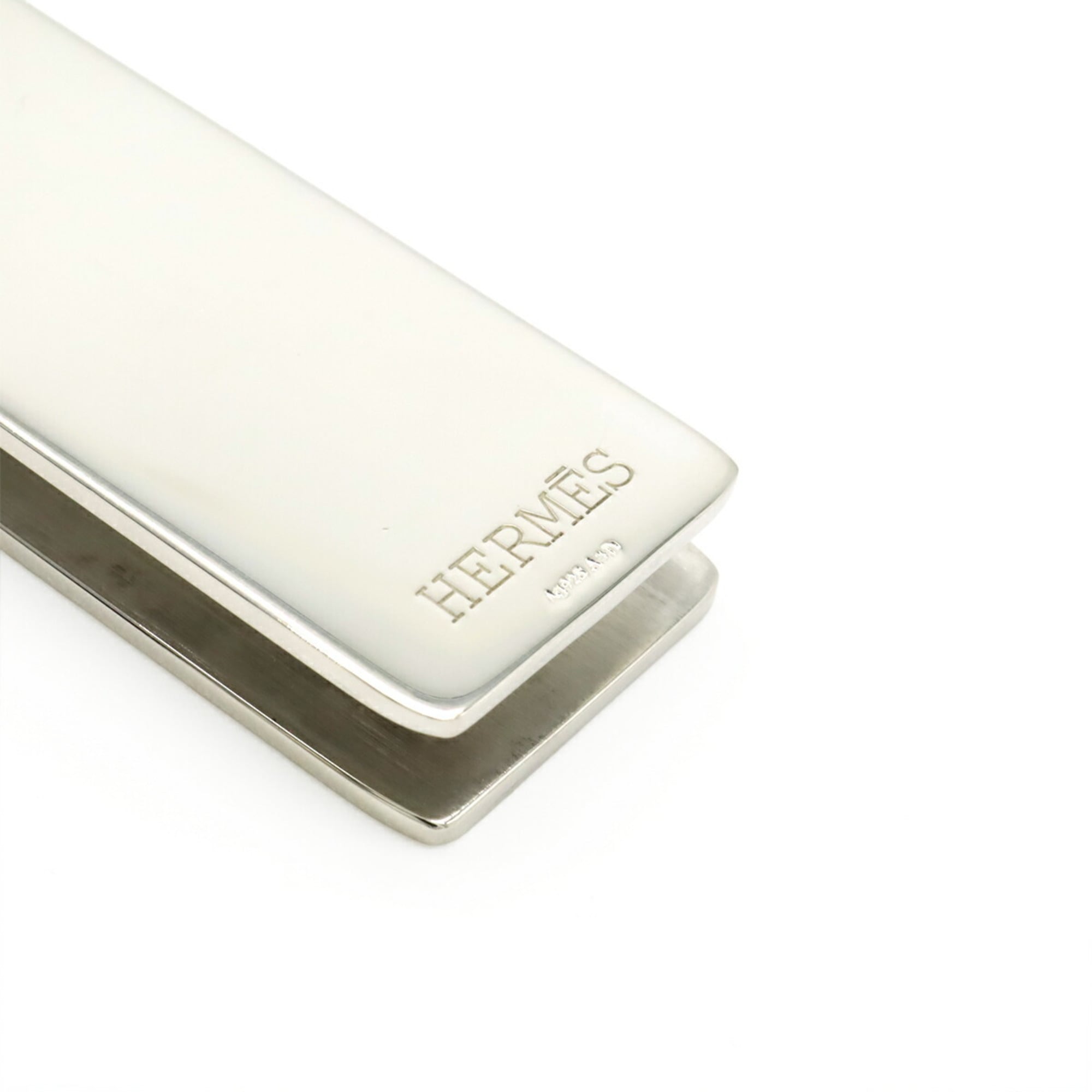 HERMES Evelyn H Perforated Money Clip/Bill Holder in Ag925, SV925 and Silver