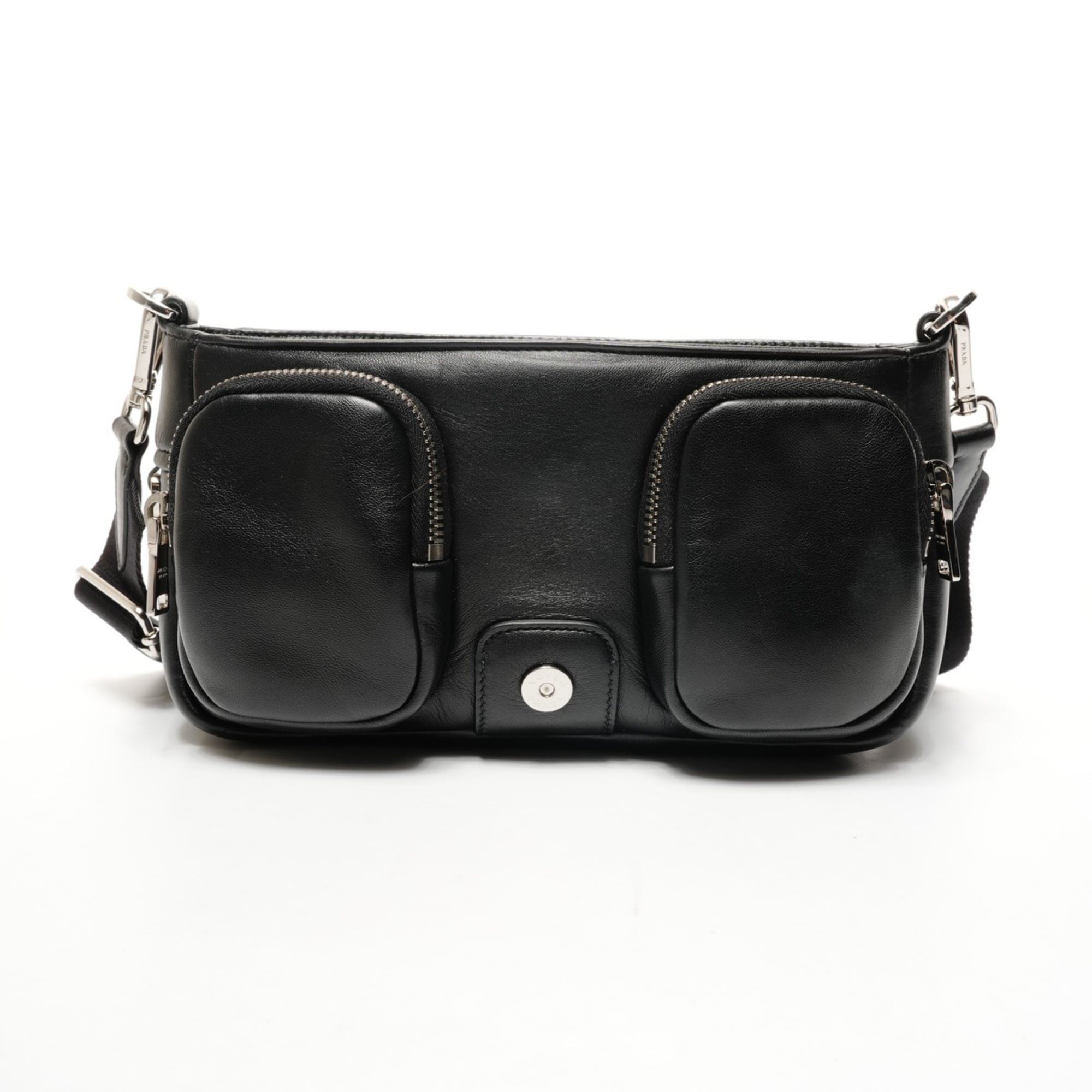 Prada Nappa Leather Shoulder Bag in Black