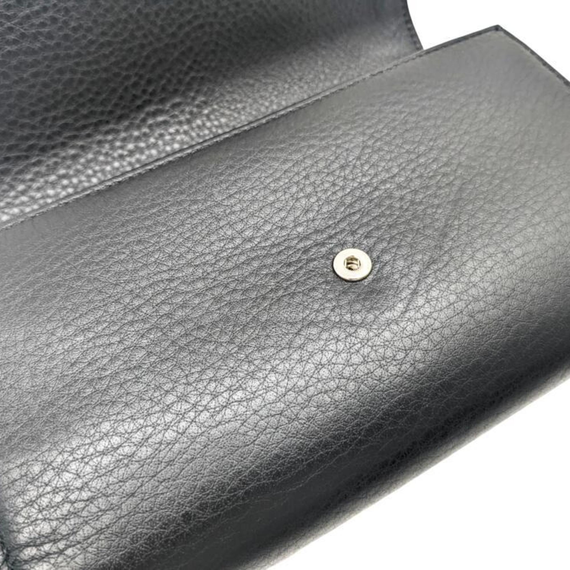 BALENCIAGA Paper Manny Leather Black 371661 Large Wallet Long Men's Women's