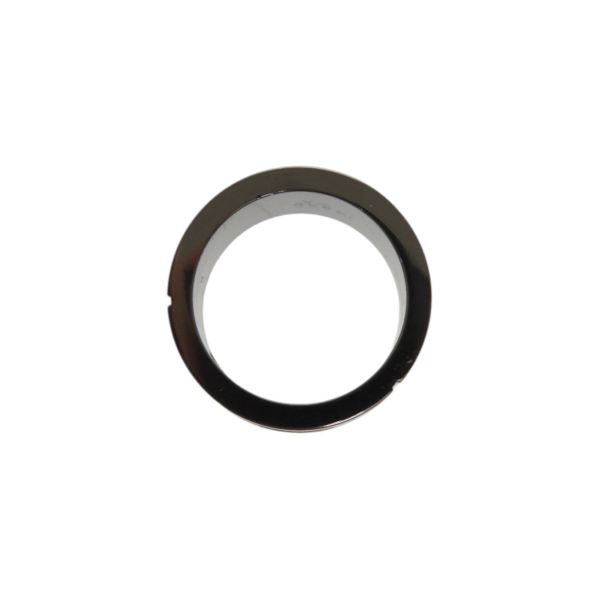 Like new Gucci Branded G Logo Cutout Silver 925 Gunmetal Ring 0740