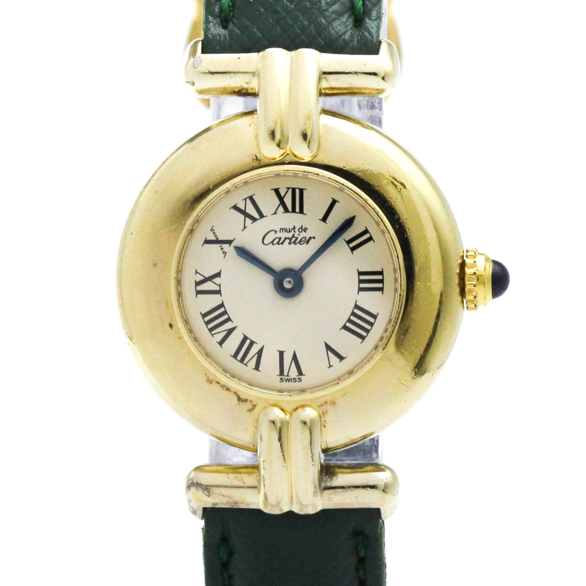 CARTIER Must Colisee Gold Plated Leather Quartz Ladies Watch 590002 — Good