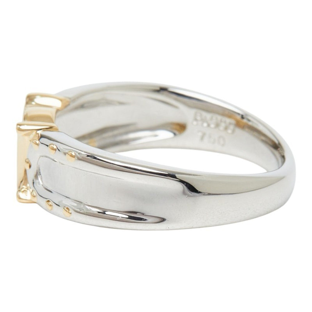 Celine Pt900 Platinum 18KYG Yellow Gold Macadam Logo Design Ring - Women's CELINE 1 — Like New