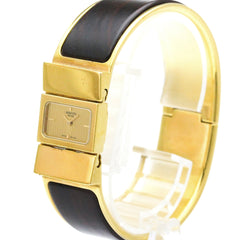 HERMES Loque Gold Plated Quartz Ladies Watch LO1.201 — Good